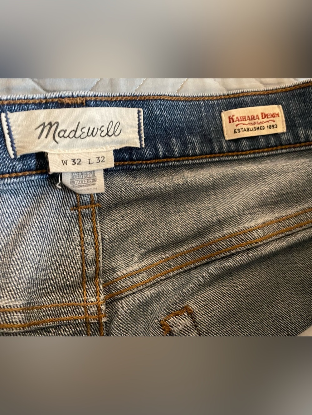 Madewell Men's Blue Washed Straight Jeans - Picture 9 of 11
